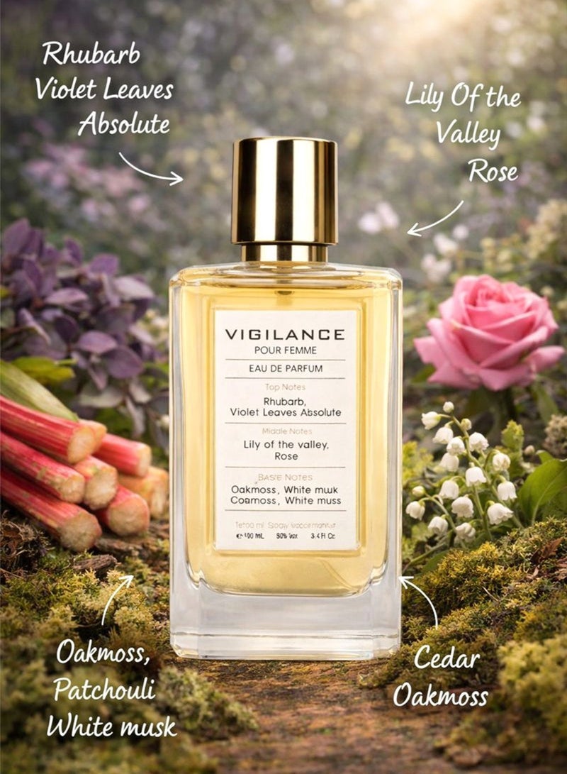 Orchid Vigilance Pour Femme Eau de Parfum for Women 100ml | Long Lasting Floral Woody Perfume with Rhubarb, Rose, Patchouli & White Musk - Image 2